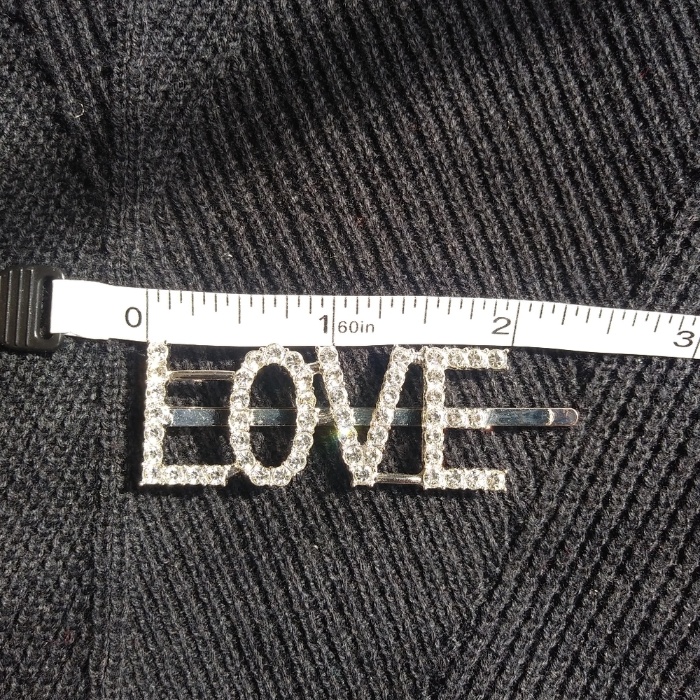 LOVE Rhinestone Hair Pin - Picture 3 of 3